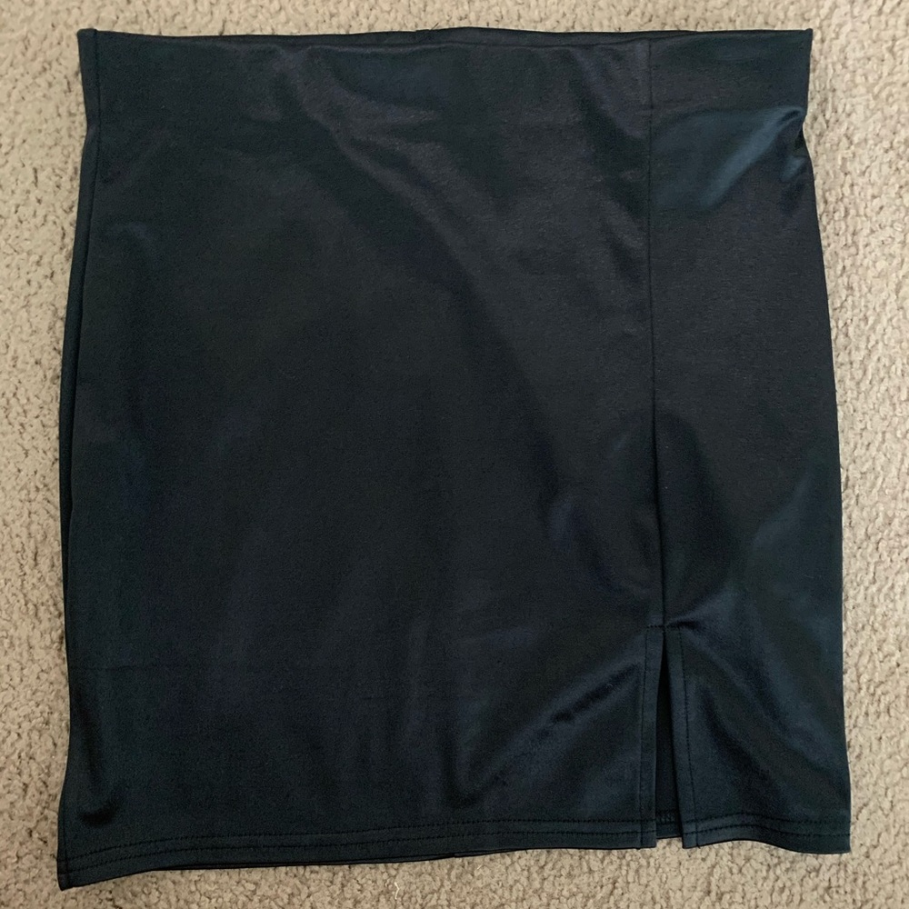 Black leather skirt